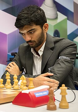 Gukesh playing chess