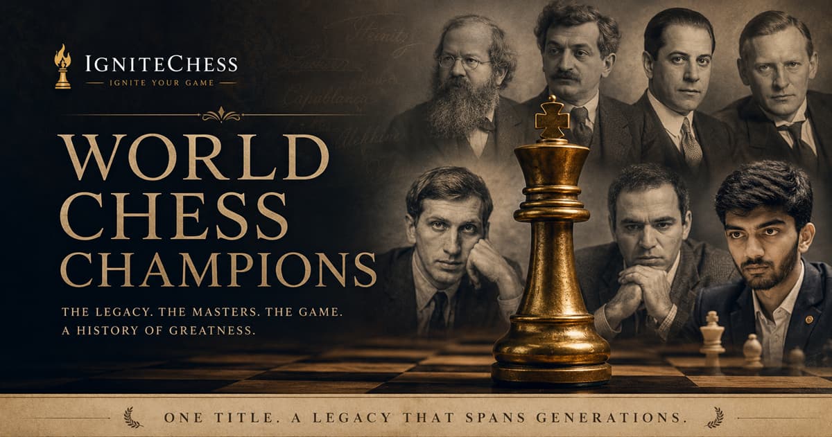 World Chess Champions List: Steinitz to Gukesh | IgniteChess